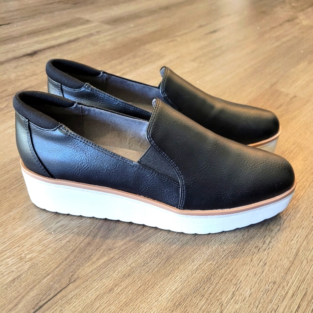 Dr. Scholl's Larken Platform Slip On Sneakers, Black, Size 7.5